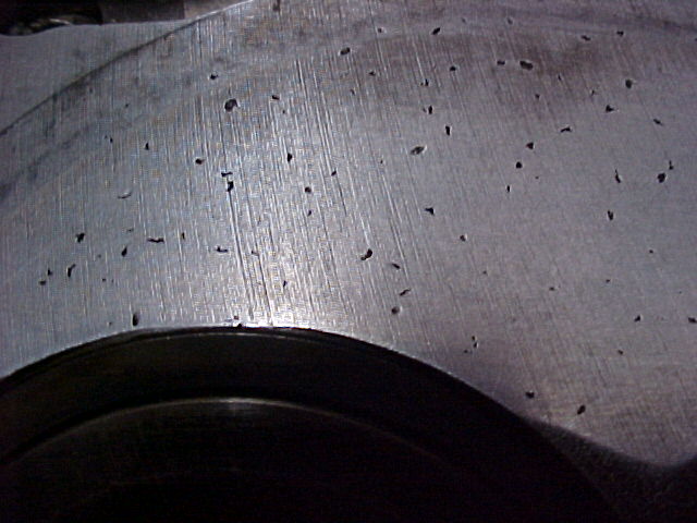 close up of quench damage